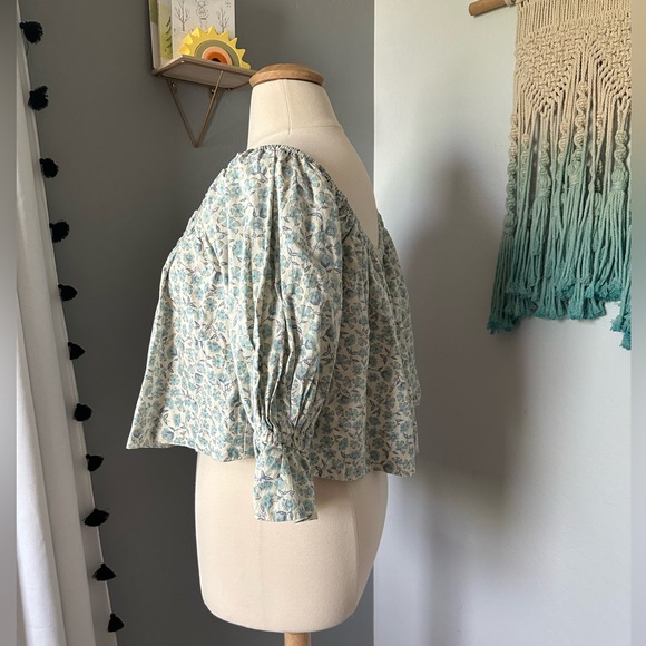 Free People blue floral peasant top NWOT - Picture 2 of 4
